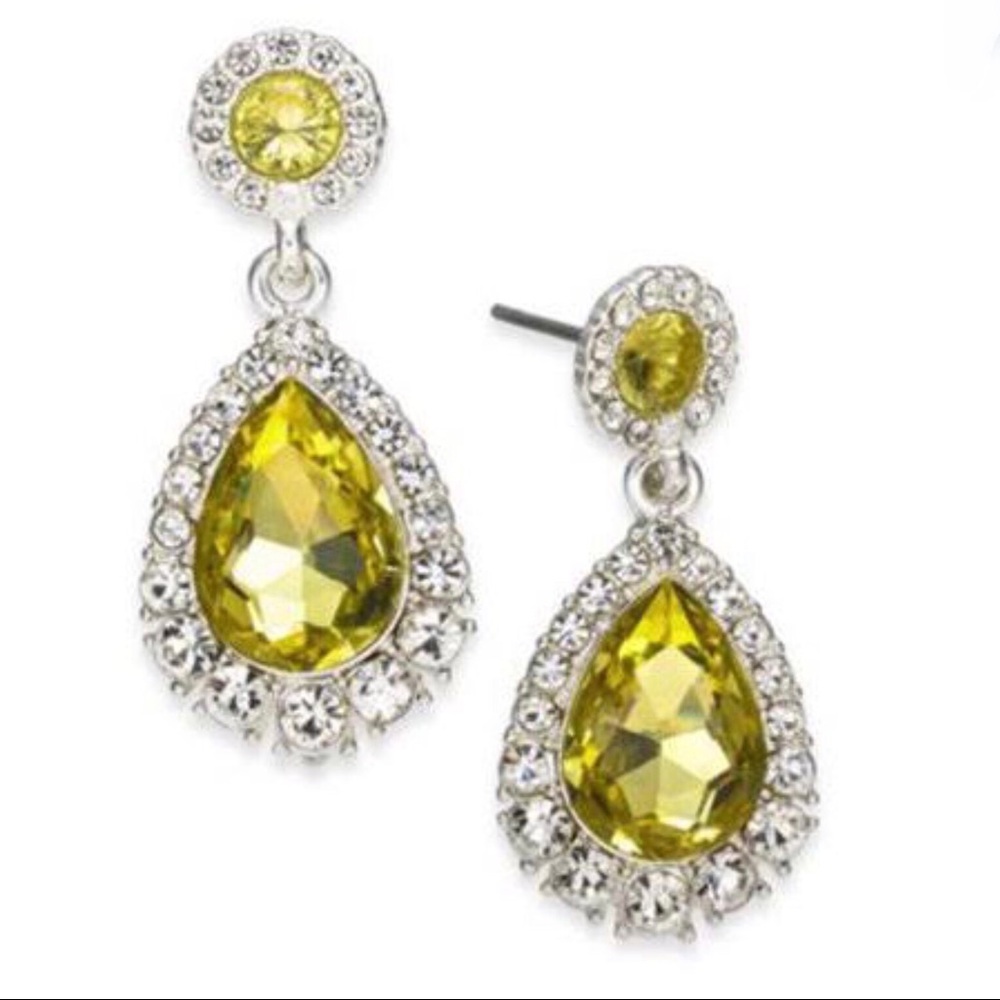 CHARTER CLUB Pavé & Stone Drop Earrings, Yellow Created for Macy's. Reg $24.50